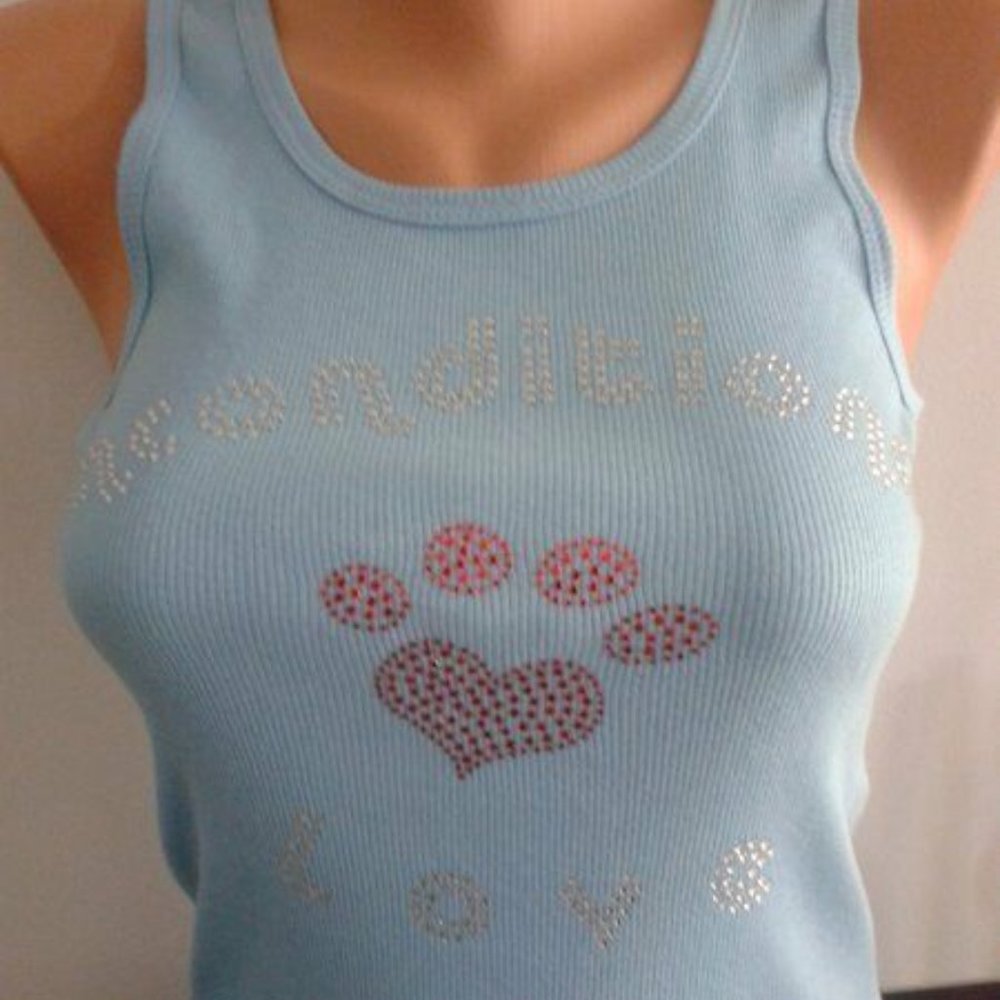 heart rhinestone tank